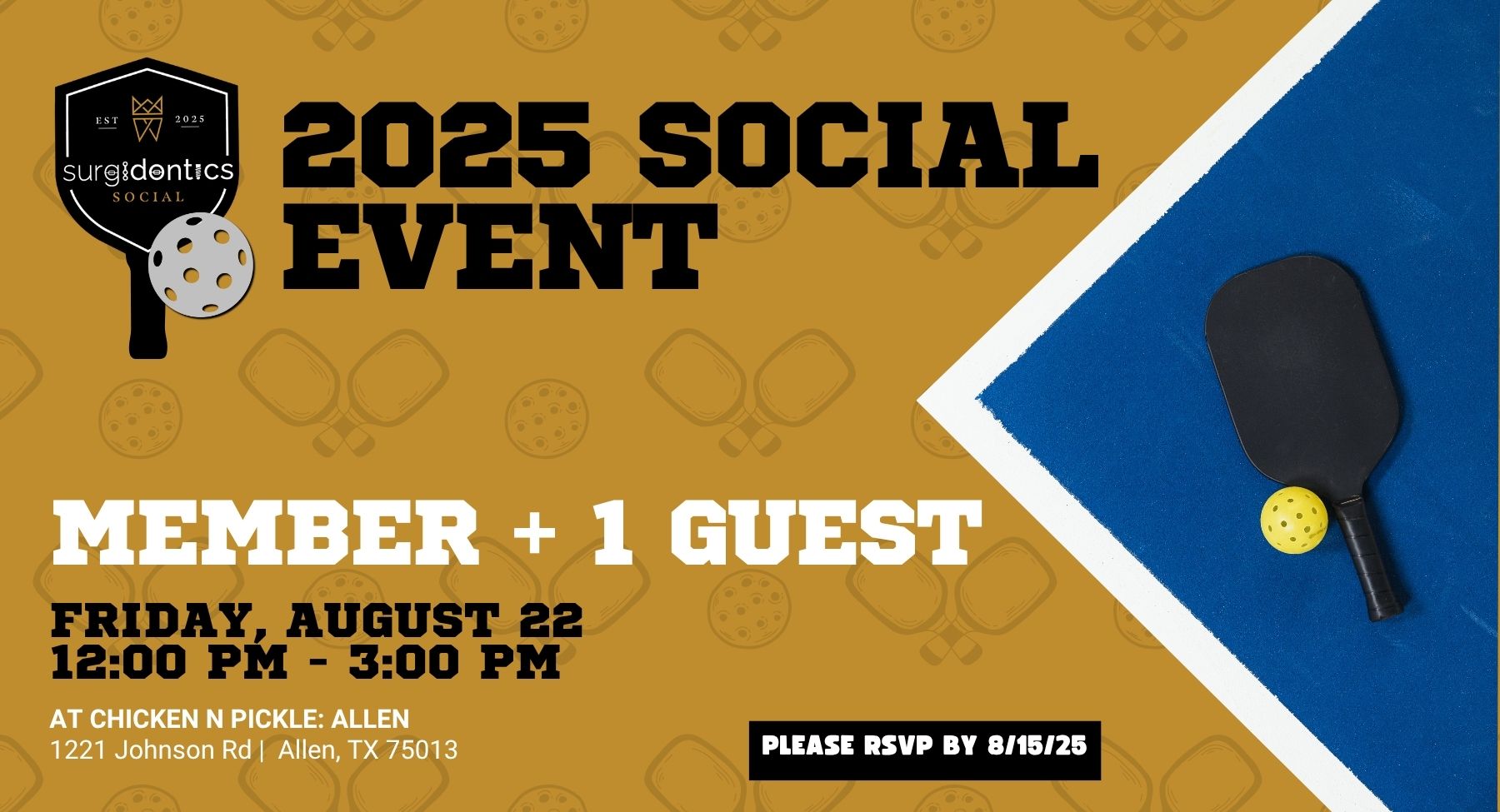 Surgidontics Social 2025 Chicken n Pickle Event WEBSITE